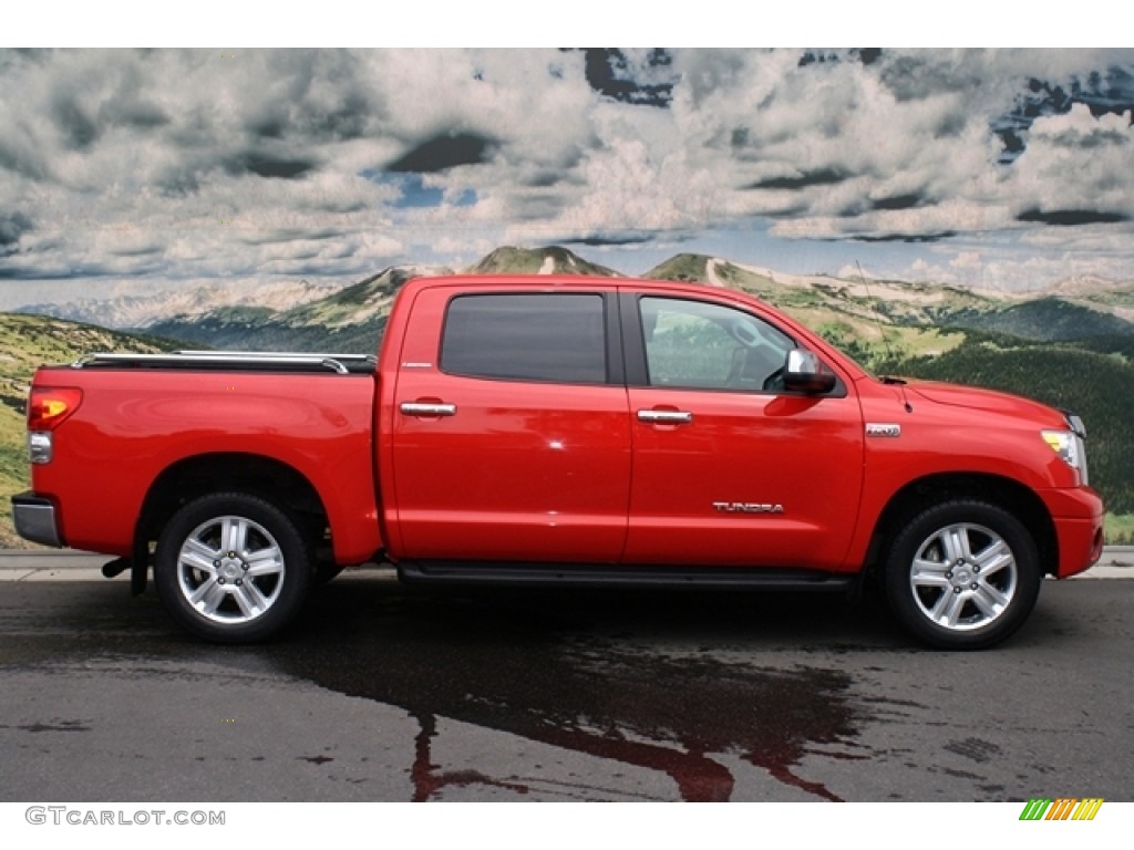 2008 Tundra Limited CrewMax 4x4 - Radiant Red / Graphite Gray photo #2