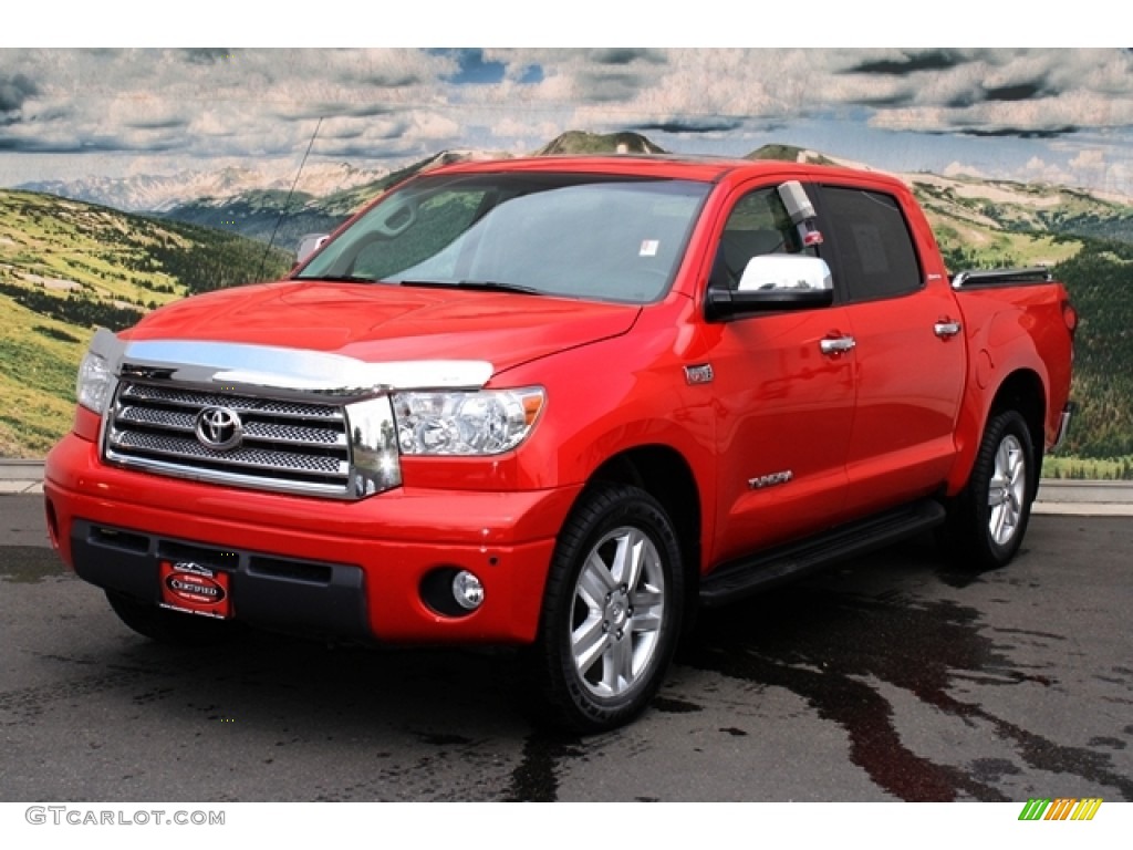 2008 Tundra Limited CrewMax 4x4 - Radiant Red / Graphite Gray photo #5