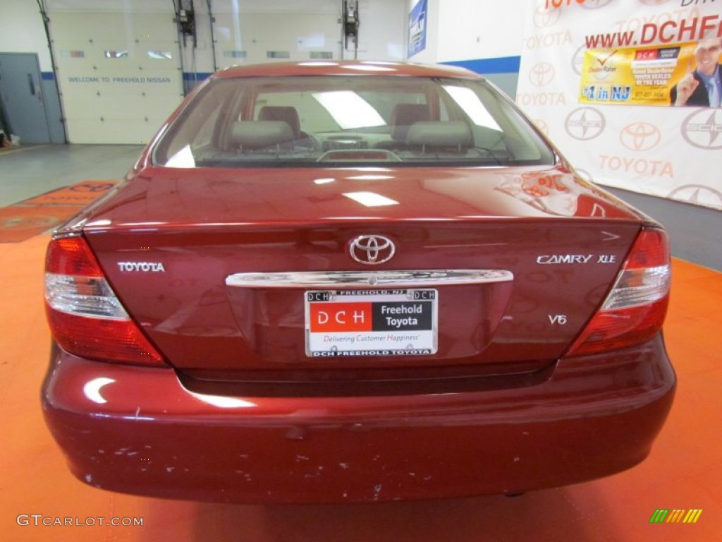 2002 Camry XLE V6 - Salsa Red Pearl / Stone photo #7
