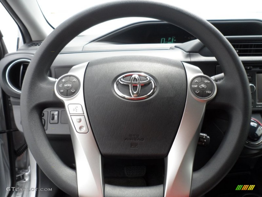 2012 Toyota Prius c Hybrid Four Black Steering Wheel Photo #67542387