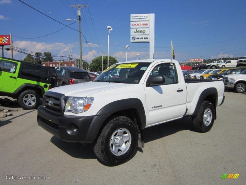 2010 Tacoma Regular Cab 4x4 - Super White / Graphite photo #1