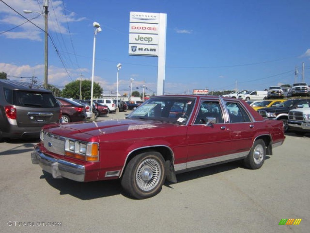 1991 LTD Crown Victoria Sedan - Garnet Red Metallic / Red photo #1