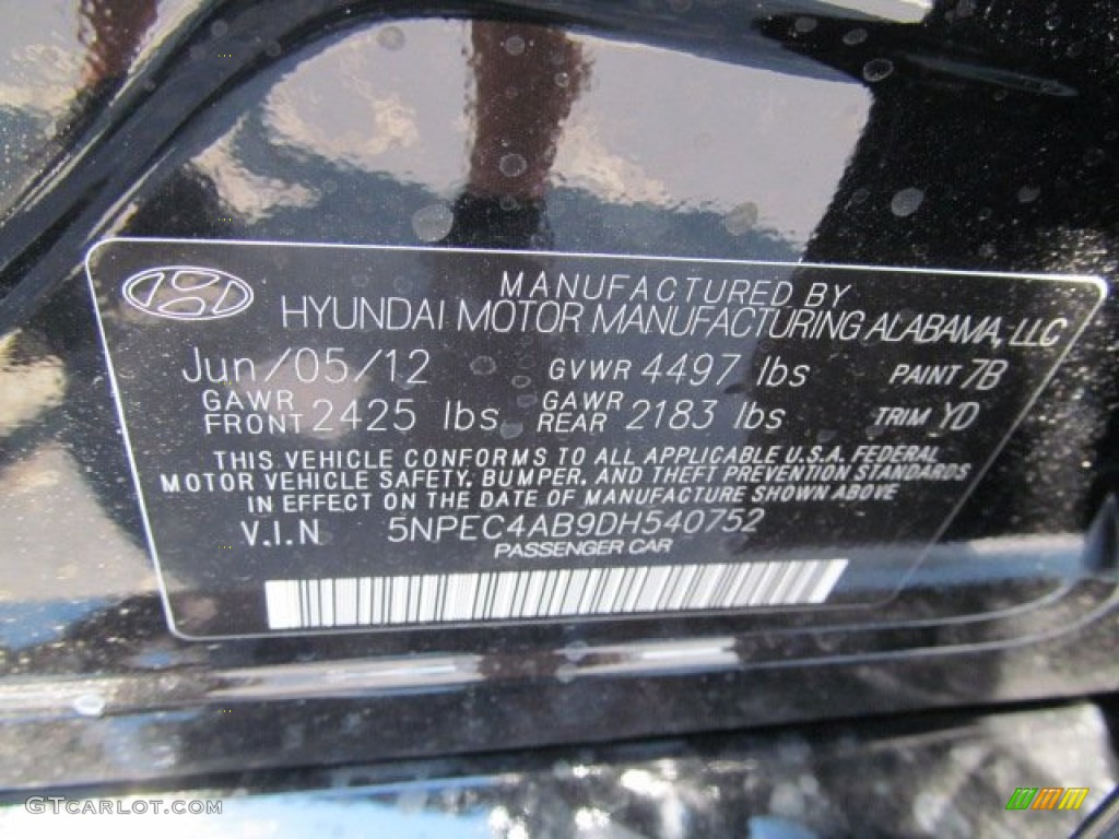 2013 Sonata Limited 2.0T - Midnight Black / Camel photo #10