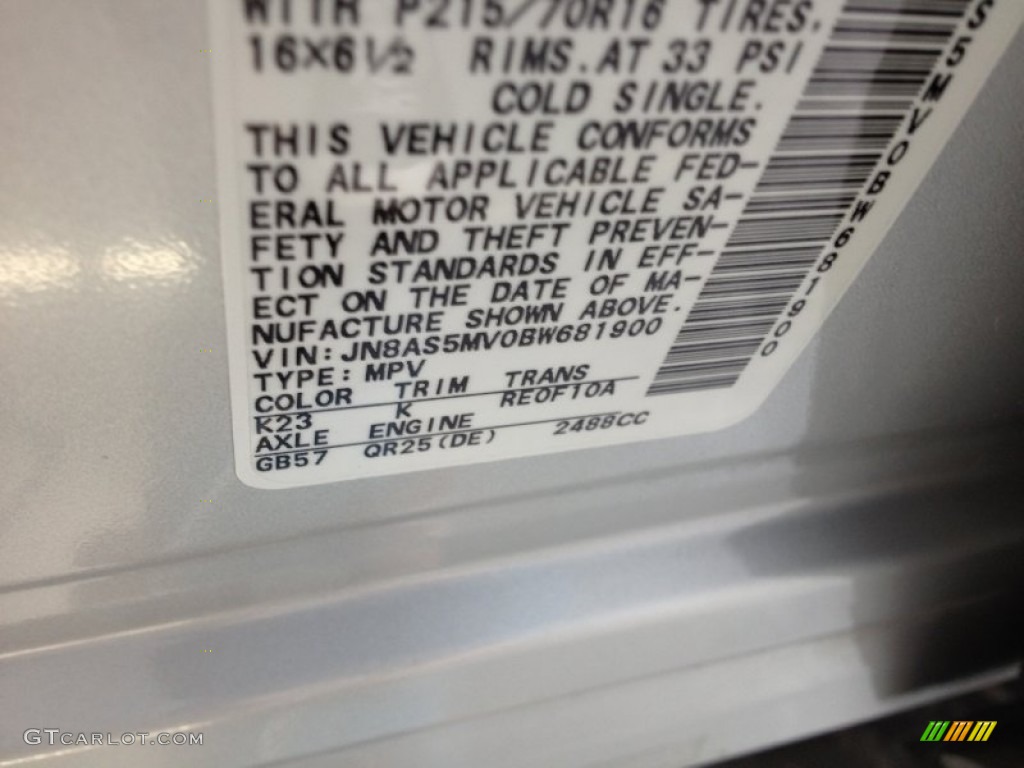 2011 Rogue S AWD - Silver Ice Metallic / Gray photo #23