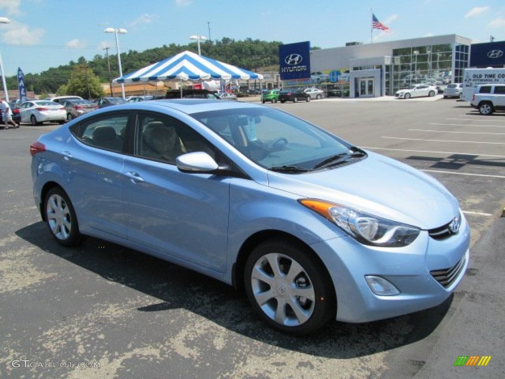 2013 Elantra Limited - Blue Sky Metallic / Beige photo #1