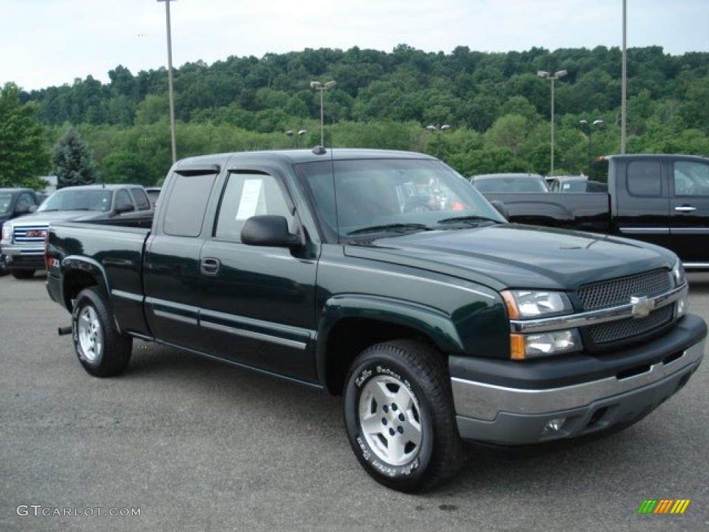 2005 Silverado 1500 Z71 Extended Cab 4x4 - Dark Green Metallic / Dark Charcoal photo #3