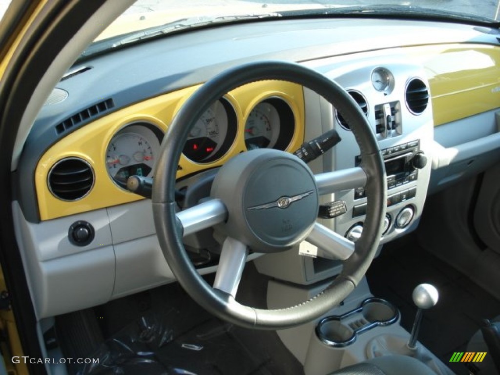 2006 PT Cruiser Touring - Solar Yellow / Pastel Slate Gray photo #13