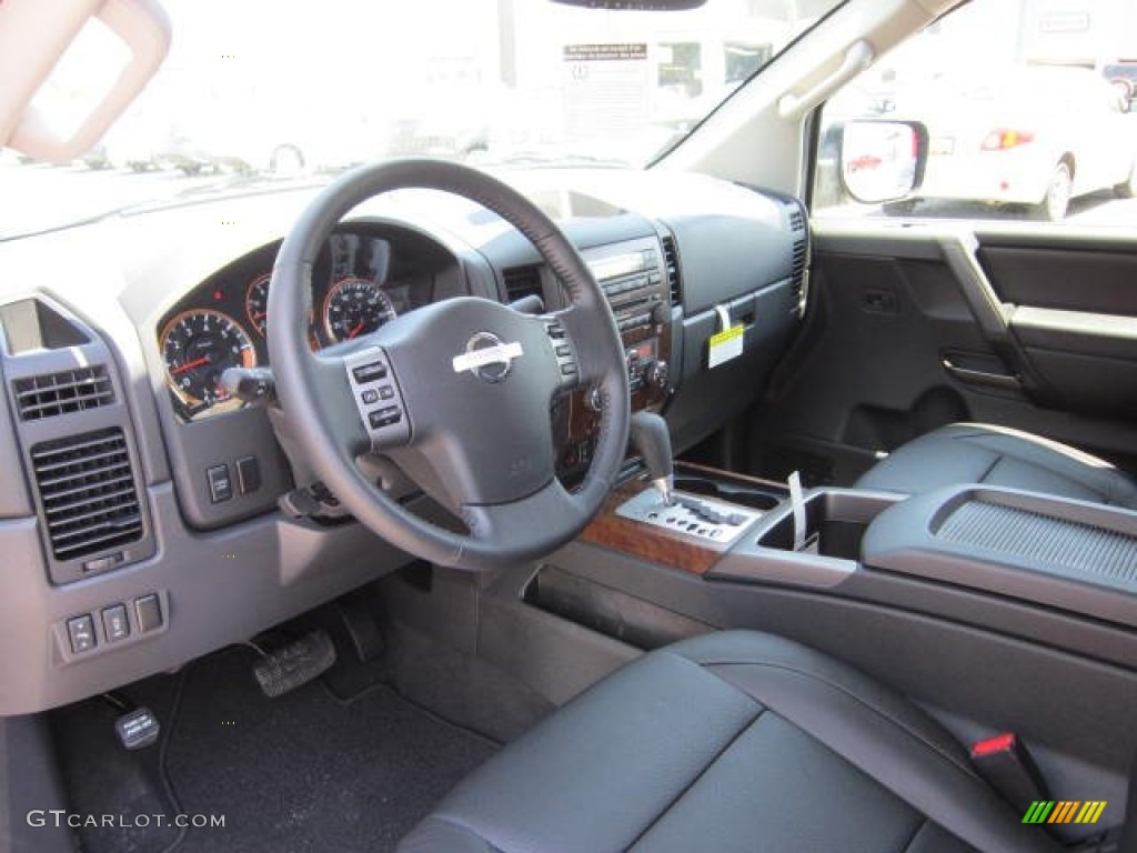 Charcoal Interior 2012 Nissan Titan SL Heavy Metal Chrome Edition Crew Cab 4x4 Photo #67559382