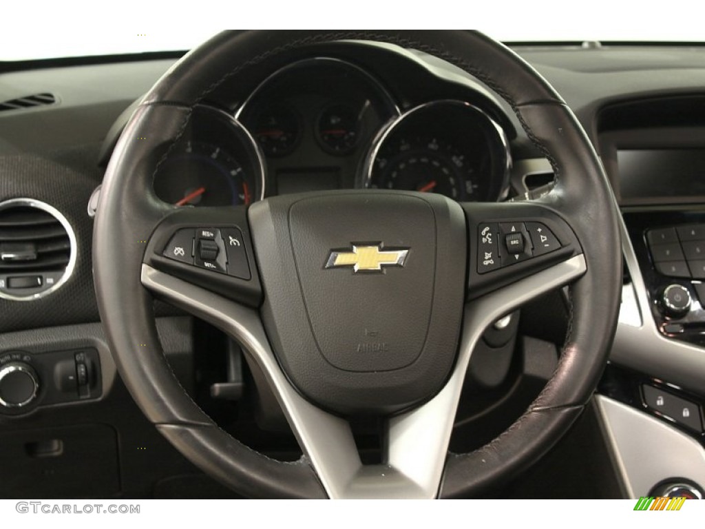 2011 Chevrolet Cruze LTZ Jet Black Steering Wheel Photo #67563051