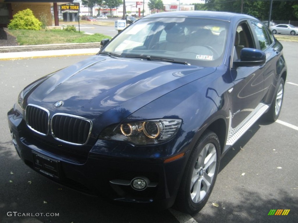 2010 X6 xDrive35i - Monaco Blue Metallic / Sand Beige photo #2