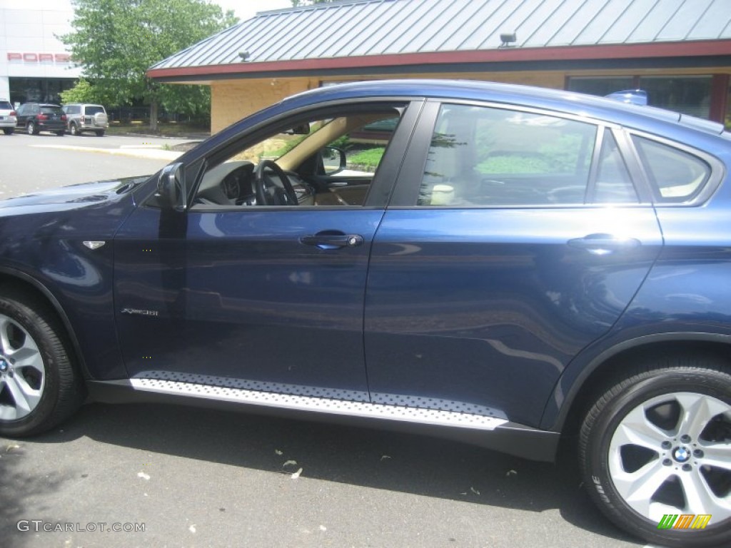 2010 X6 xDrive35i - Monaco Blue Metallic / Sand Beige photo #17