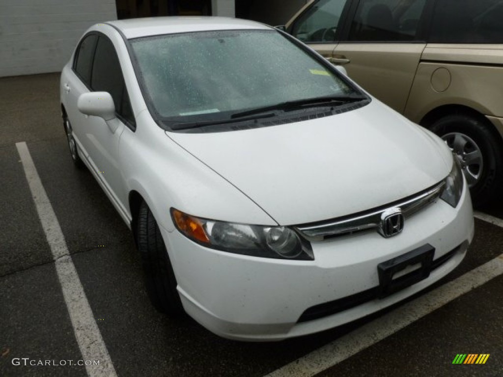 2007 Civic LX Sedan - Taffeta White / Ivory photo #1