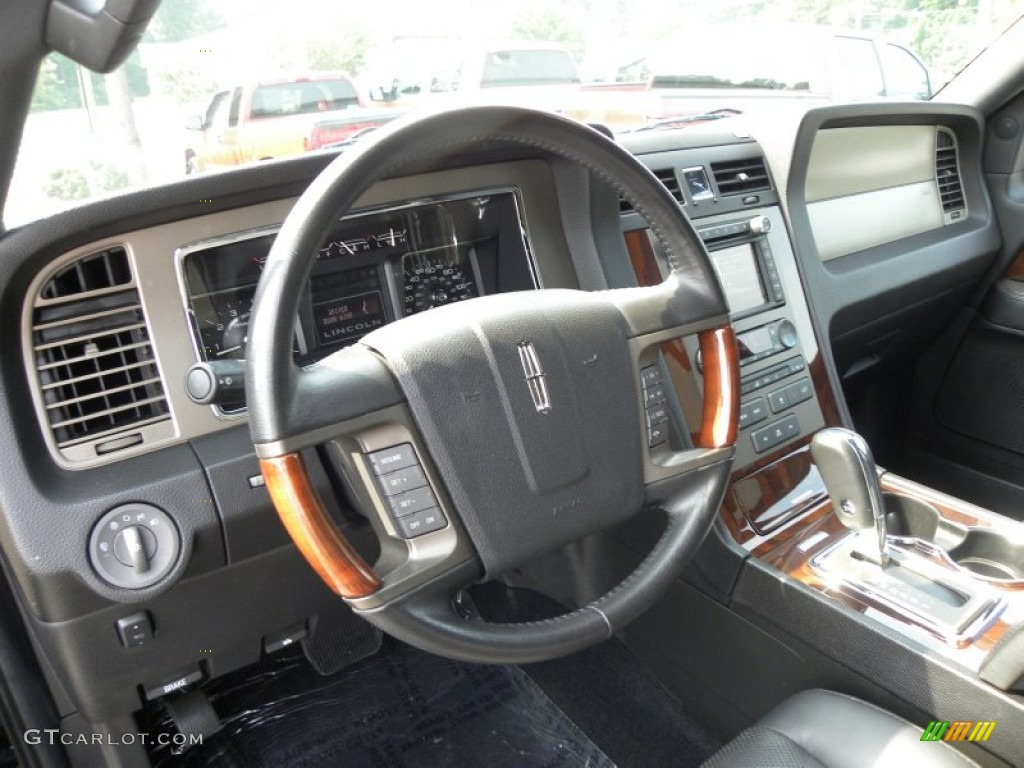 2011 Lincoln Navigator L 4x4 Charcoal Black Steering Wheel Photo #67567306