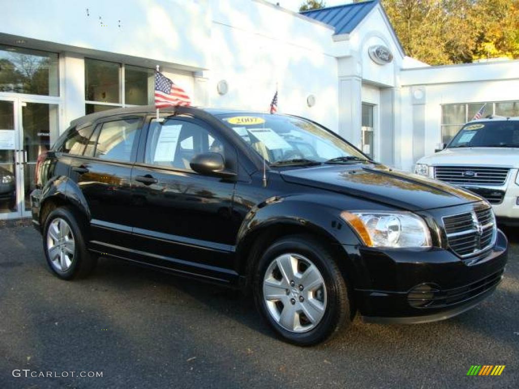 2007 Caliber SXT - Black / Pastel Pebble Beige photo #1