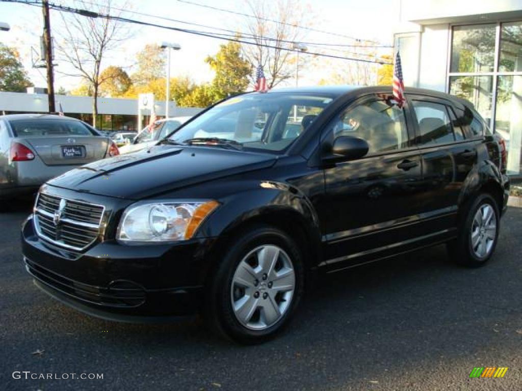 2007 Caliber SXT - Black / Pastel Pebble Beige photo #3