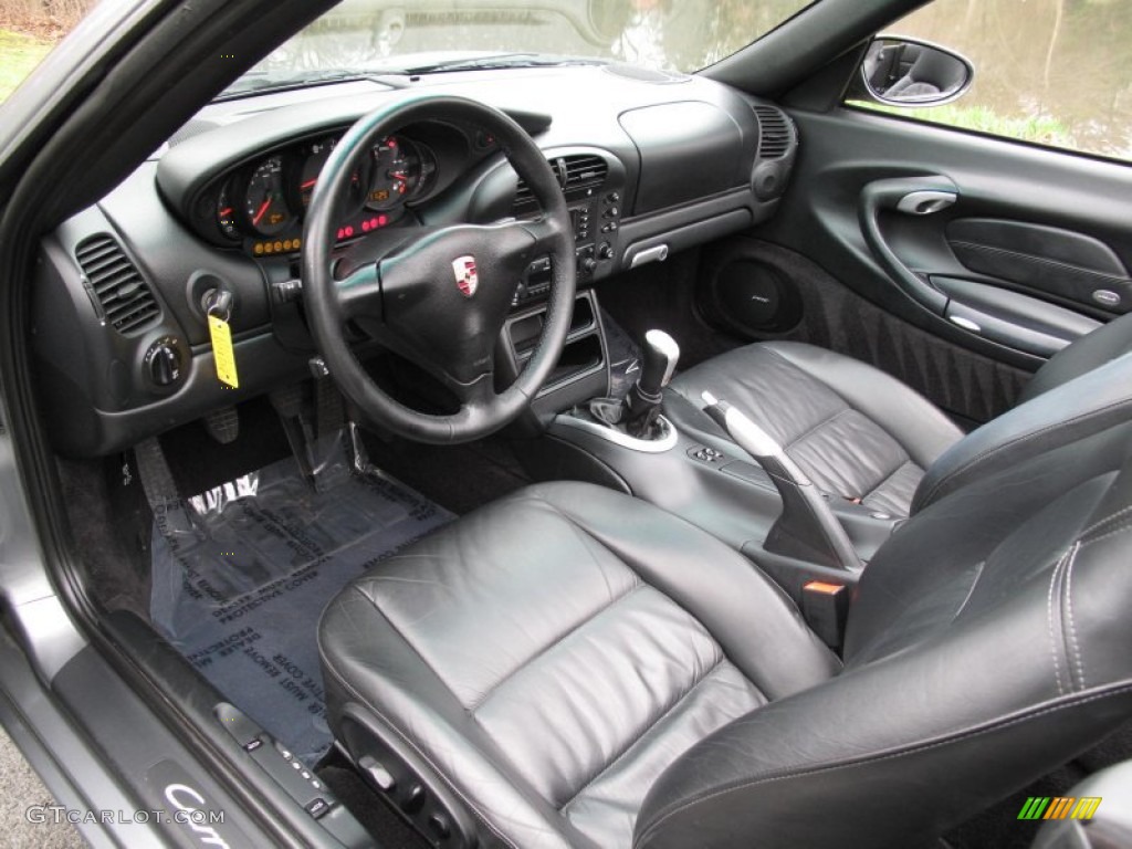 Black Interior 2002 Porsche 911 Carrera Cabriolet Photo #67567794