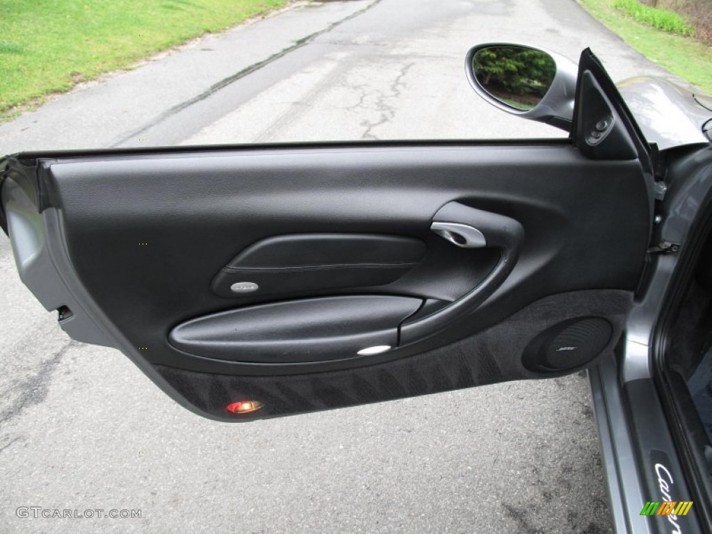 2002 Porsche 911 Carrera Cabriolet Black Door Panel Photo #67567804