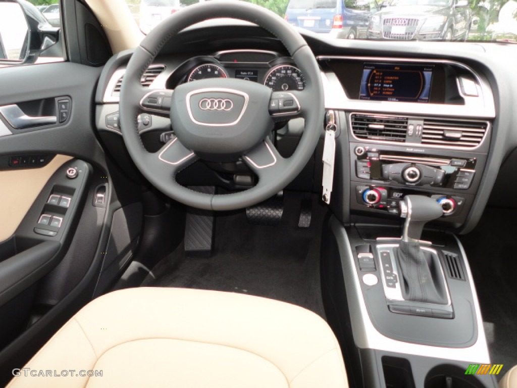 2013 Audi A4 2.0T Sedan Velvet Beige/Black Dashboard Photo #67570012