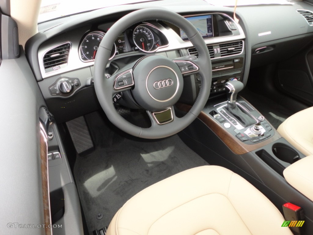 2013 Audi A5 2.0T quattro Coupe Velvet Beige Dashboard Photo #67570197