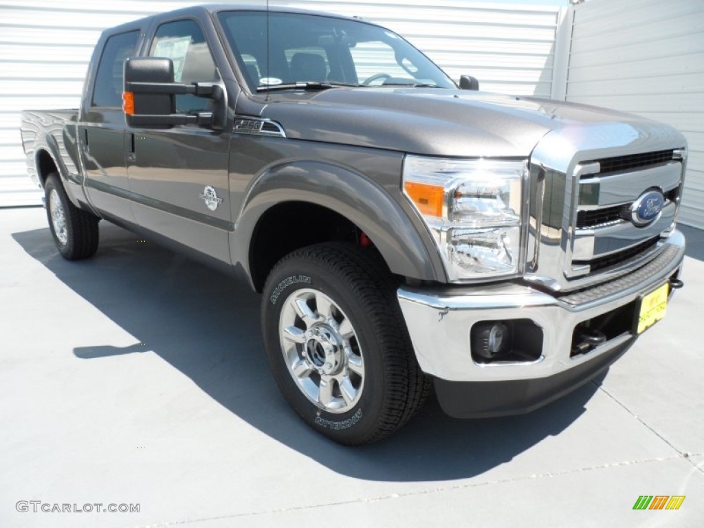 2012 F250 Super Duty Lariat Crew Cab 4x4 - Sterling Grey Metallic / Black photo #1