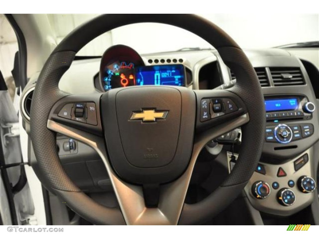 2012 Chevrolet Sonic LT Sedan Dark Pewter/Dark Titanium Steering Wheel Photo #67575669