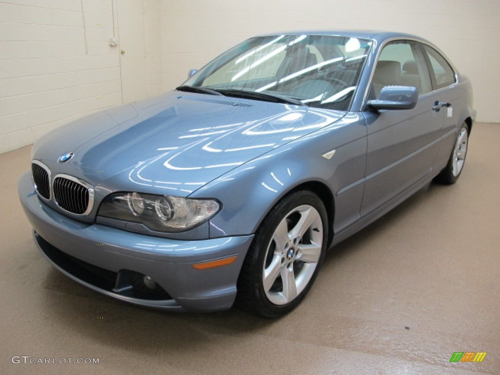 2004 3 Series 325i Coupe - Steel Blue Metallic / Grey photo #4