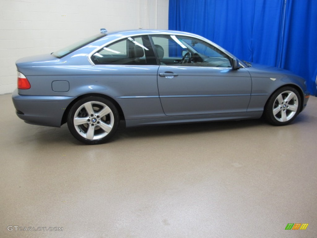 2004 3 Series 325i Coupe - Steel Blue Metallic / Grey photo #10