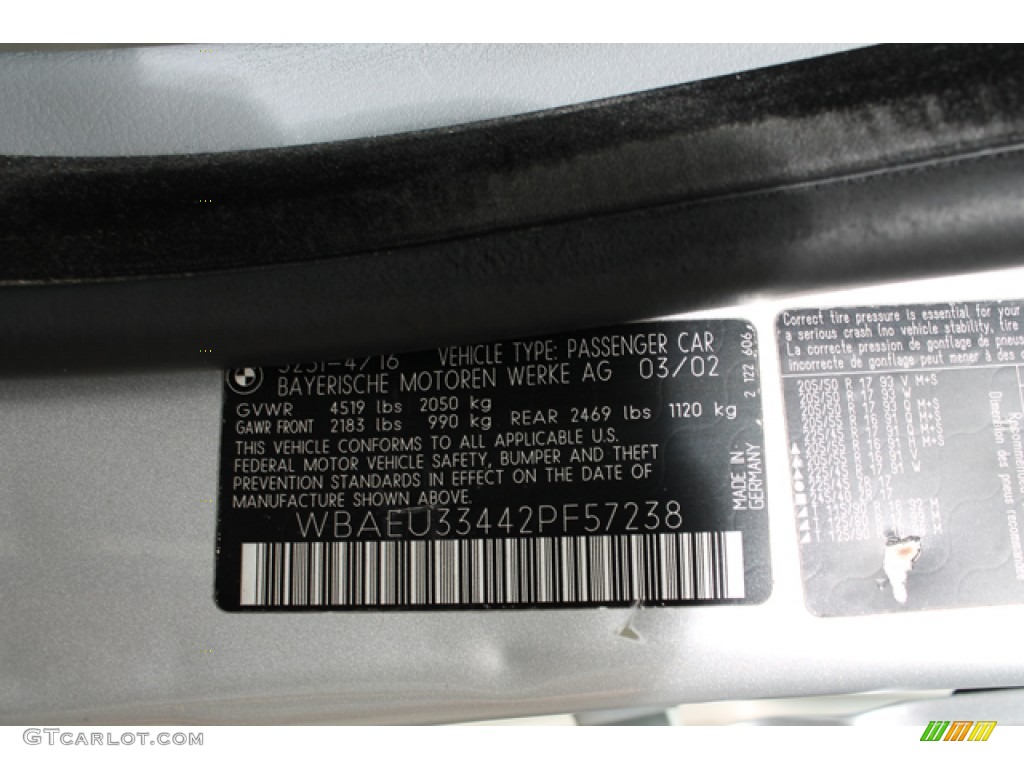 2002 3 Series 325xi Sedan - Titanium Silver Metallic / Grey photo #31