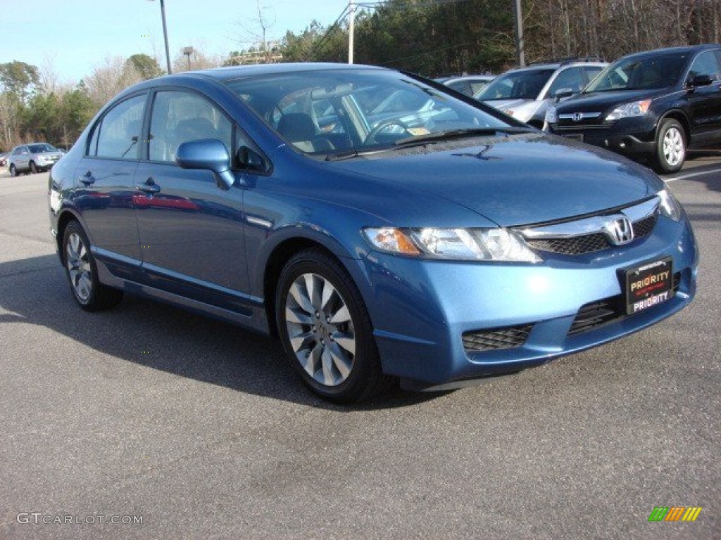 2009 Civic EX Sedan - Atomic Blue Metallic / Gray photo #8