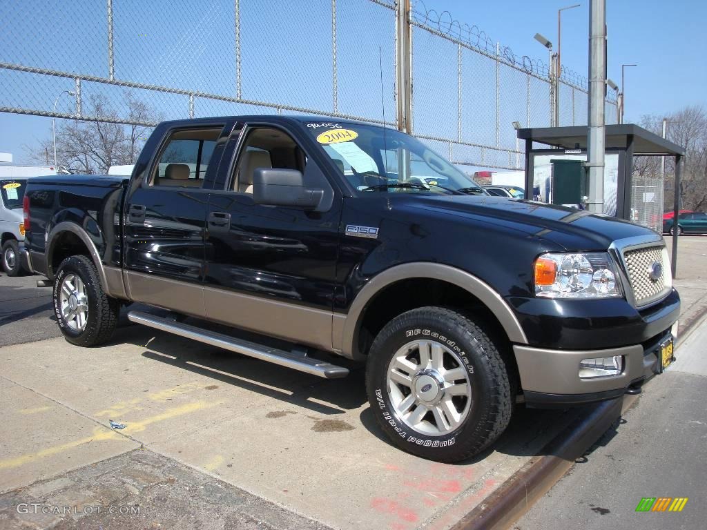 2004 F150 Lariat SuperCrew 4x4 - Black / Tan photo #3