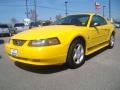 2004 Screaming Yellow Ford Mustang V6 Coupe  photo #1