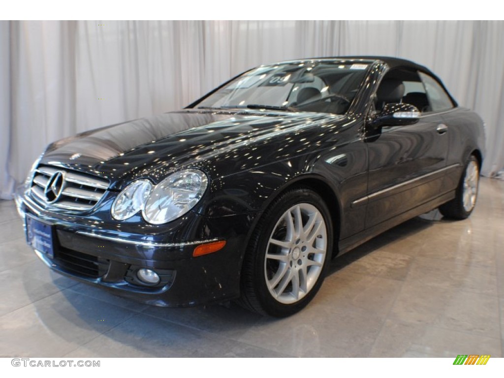2009 CLK 350 Cabriolet - Majestic Black Metallic / Ash photo #1