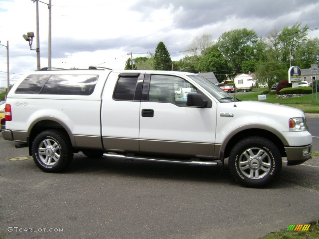 2004 F150 Lariat SuperCab 4x4 - Oxford White / Tan photo #7