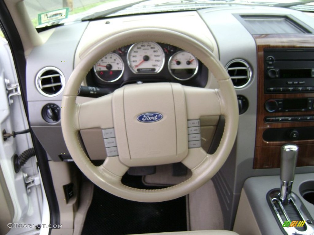 2004 F150 Lariat SuperCab 4x4 - Oxford White / Tan photo #12