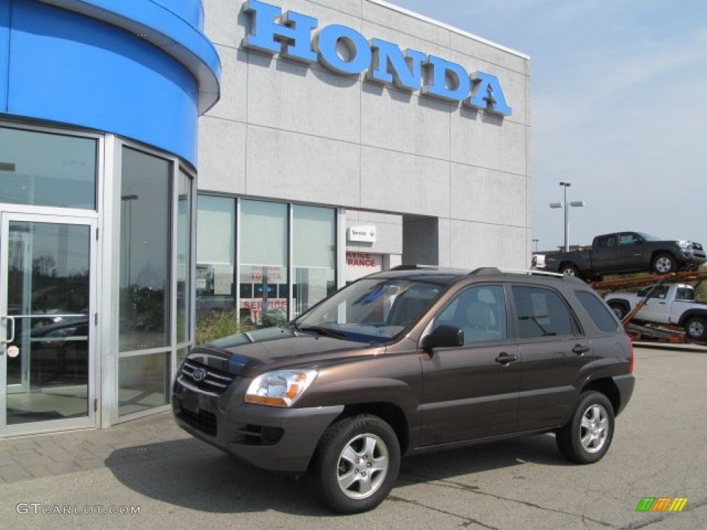 2008 Sportage LX - Smokey Brown Metallic / Beige photo #1