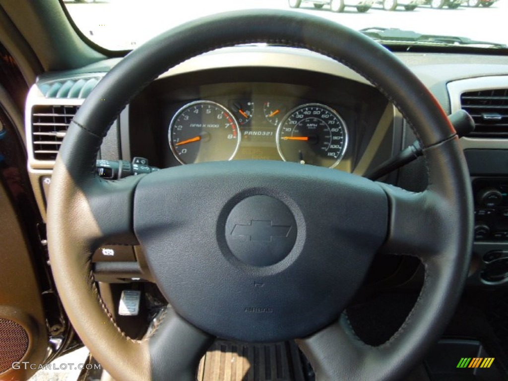 2012 Chevrolet Colorado LT Extended Cab Ebony Steering Wheel Photo #67585994