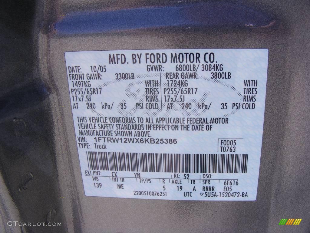 2006 F150 XLT SuperCrew - Dark Shadow Grey Metallic / Medium/Dark Flint photo #46