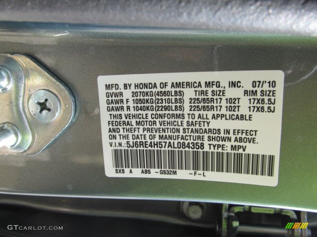 2010 CR-V EX AWD - Opal Sage Metallic / Ivory photo #19