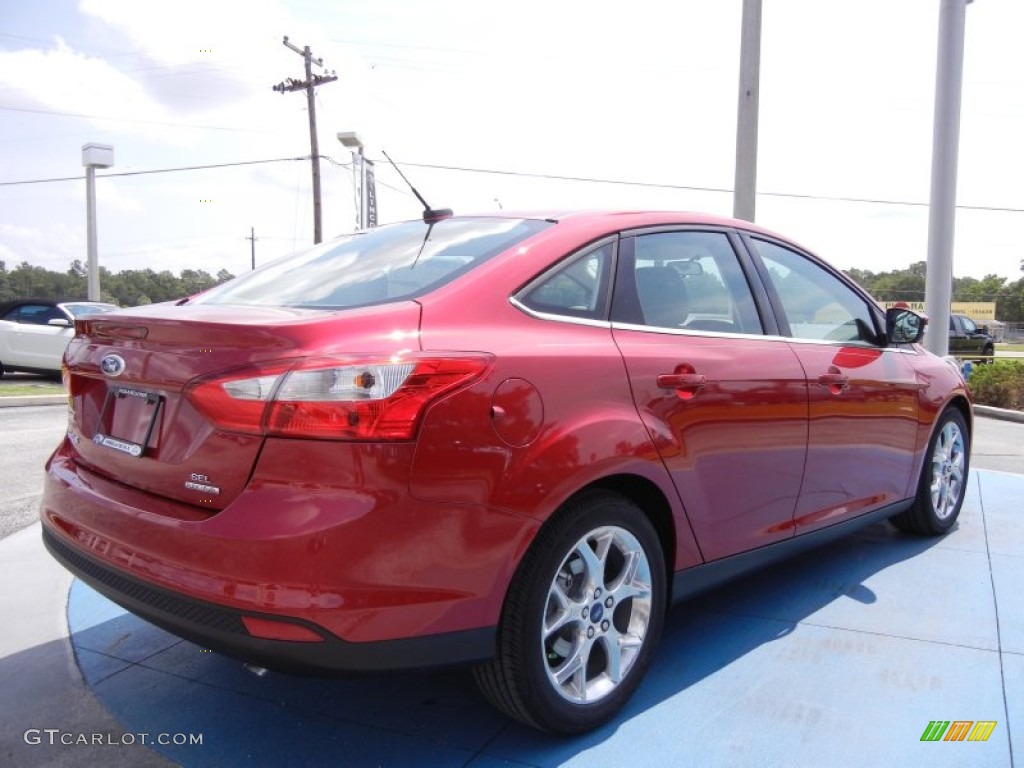 2012 Focus SEL Sedan - Red Candy Metallic / Stone photo #3