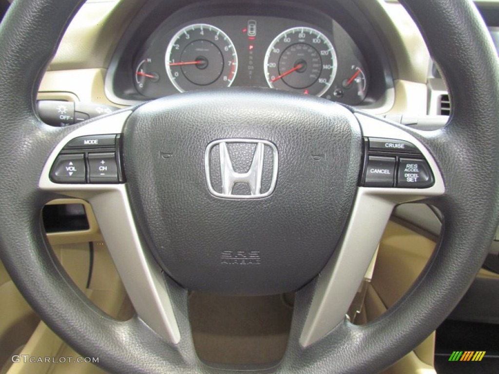2010 Honda Accord LX-P Sedan Ivory Steering Wheel Photo #67590196
