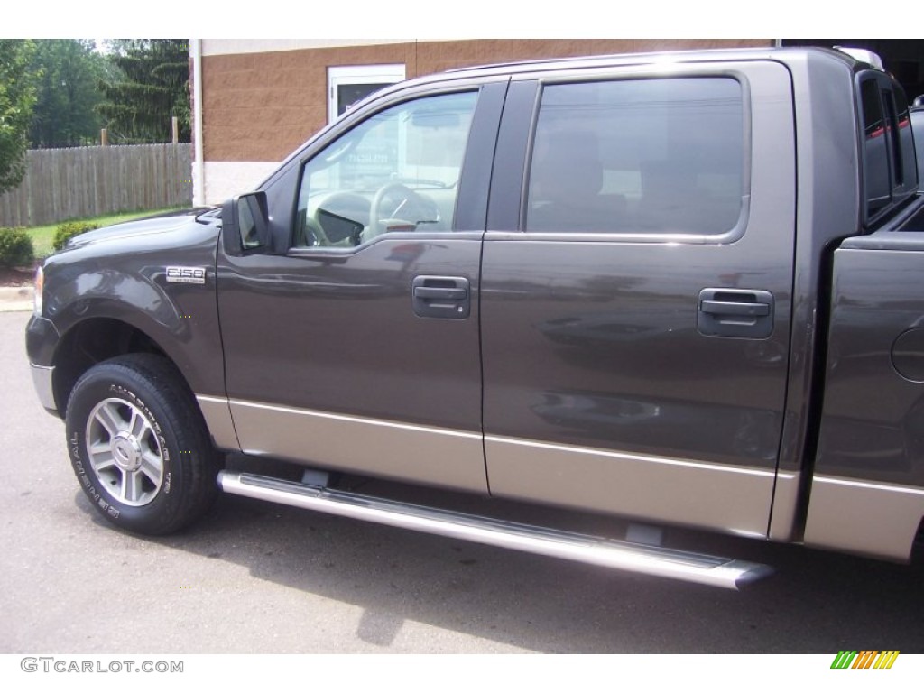 2005 F150 XLT SuperCrew 4x4 - Dark Shadow Grey Metallic / Tan photo #38