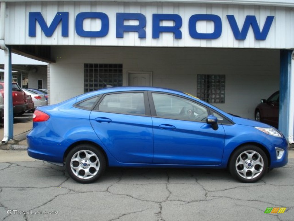 2011 Fiesta SEL Sedan - Blue Flame Metallic / Charcoal Black/Blue Cloth photo #1