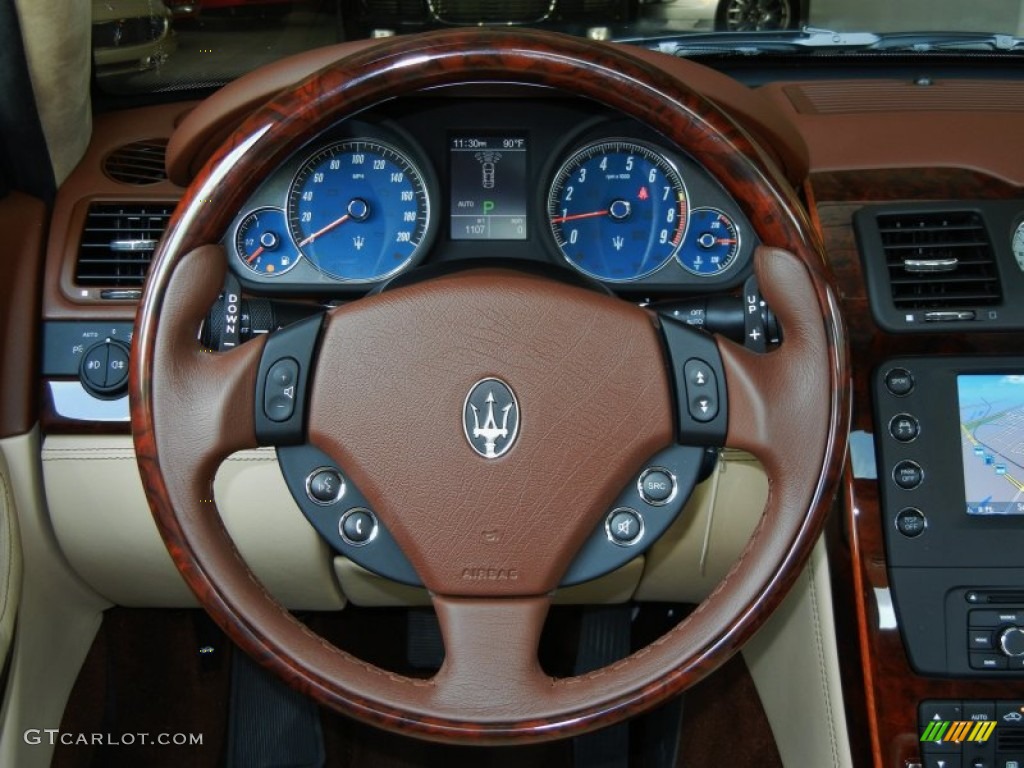 2011 Maserati Quattroporte S Sabbia Steering Wheel Photo #67599036