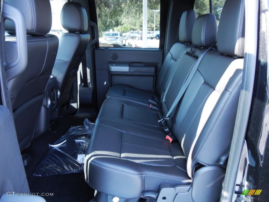 Black Interior 2012 Ford F250 Super Duty Lariat Crew Cab 4x4 Photo #67600089