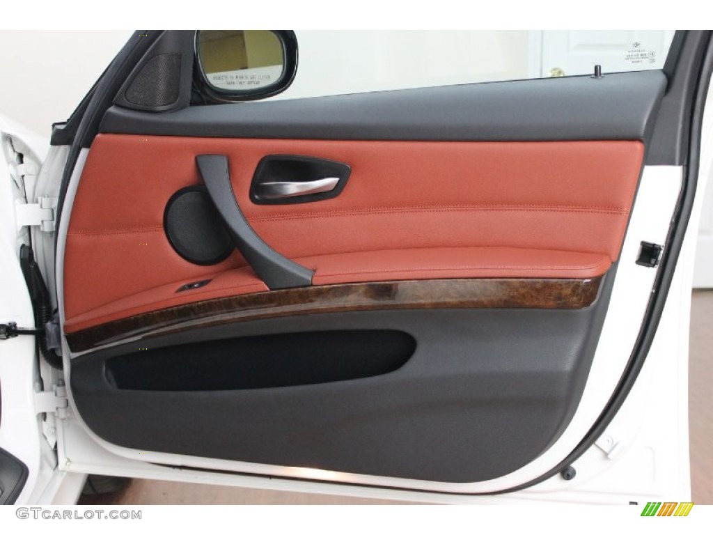 2009 BMW 3 Series 335i Sedan Chestnut Brown Dakota Leather Door Panel Photo #67600812