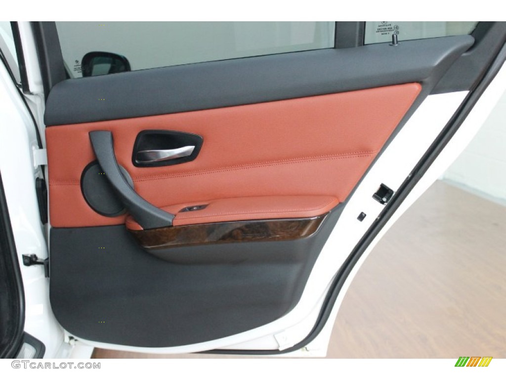 2009 BMW 3 Series 335i Sedan Chestnut Brown Dakota Leather Door Panel Photo #67600821