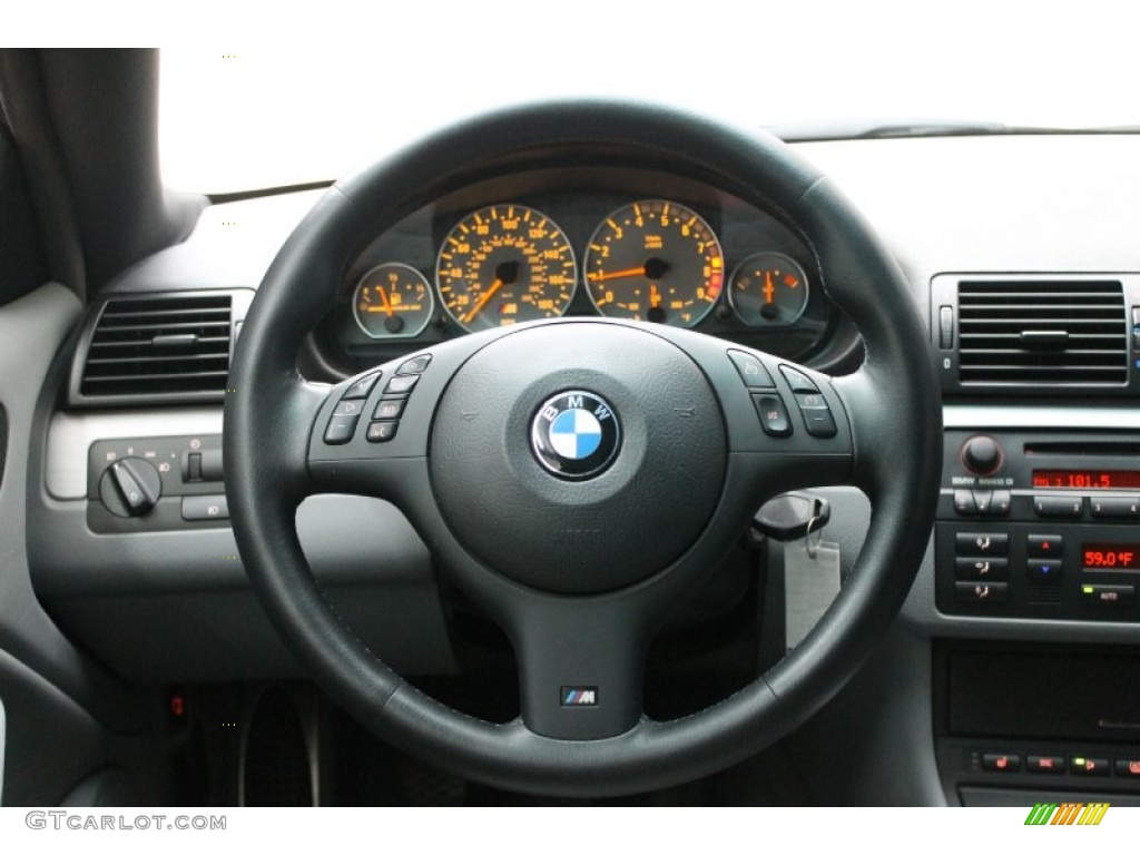 2005 BMW M3 Coupe Grey Steering Wheel Photo #67601619