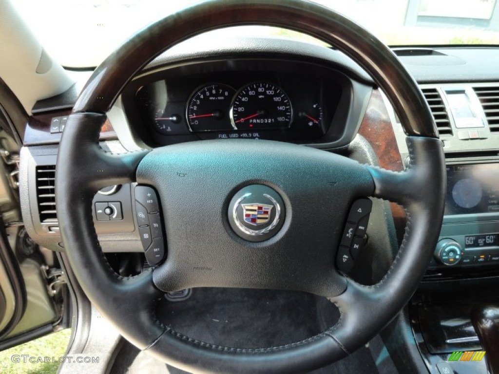 2011 Cadillac DTS Standard DTS Model Ebony Steering Wheel Photo #67602558