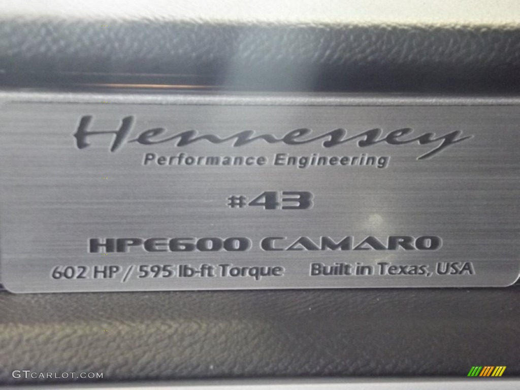2010 Chevrolet Camaro SS Hennessey HPE600 Supercharged Coupe Marks and Logos Photos