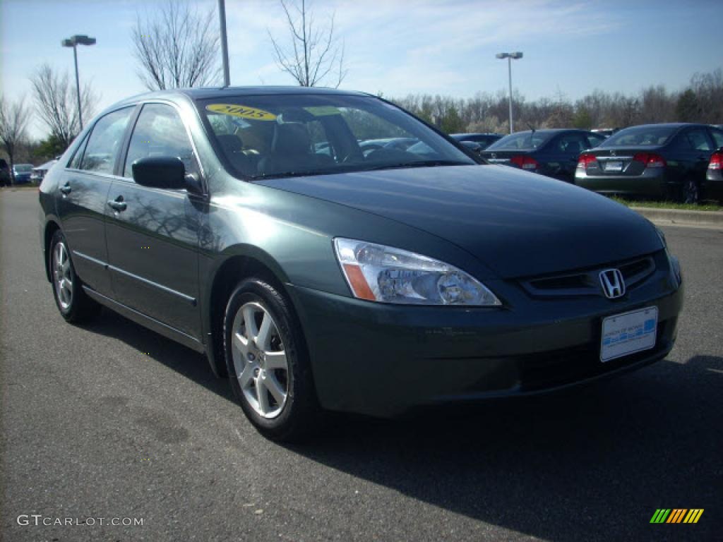 2005 Accord EX-L V6 Sedan - Deep Green Pearl / Ivory photo #1